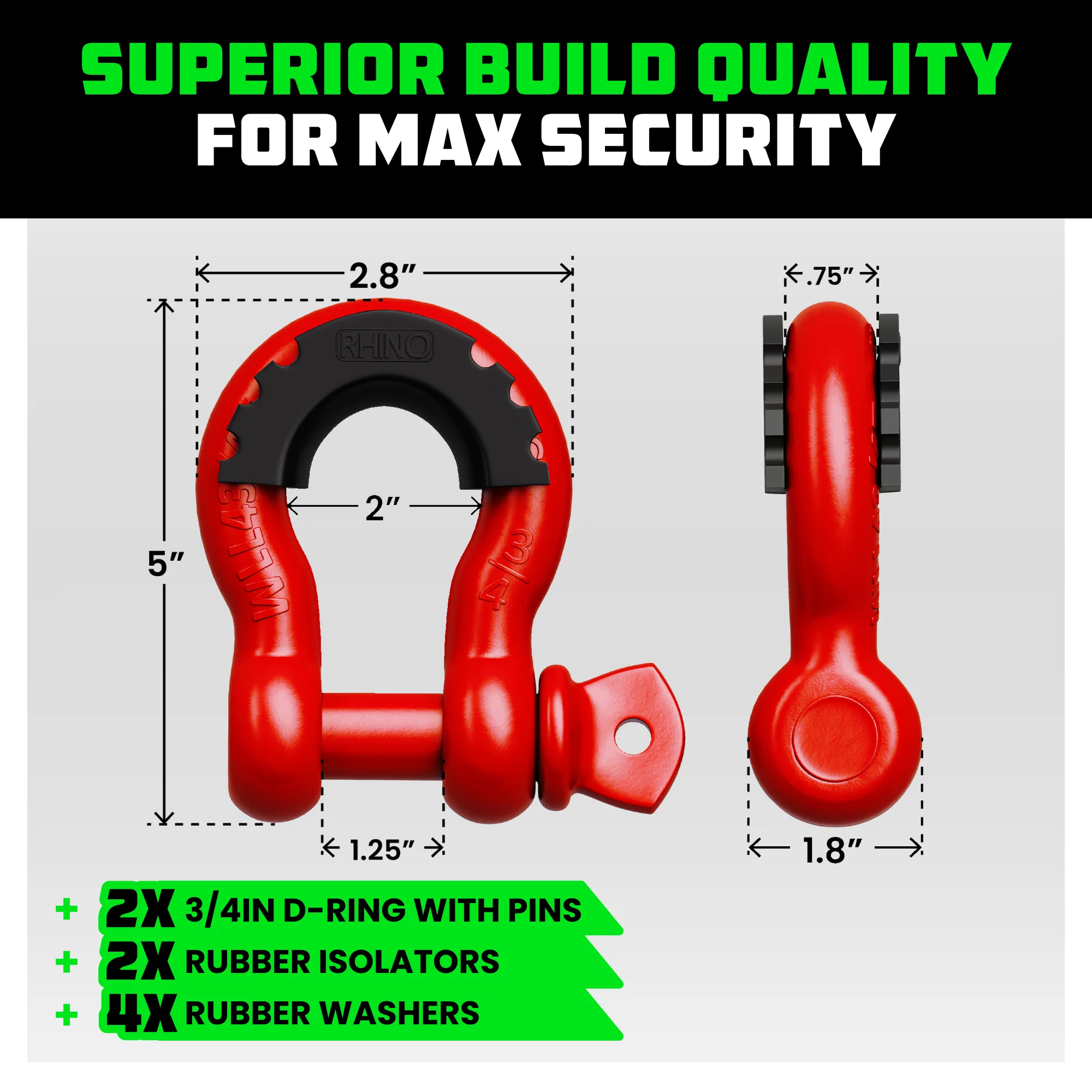 3/4" D-Ring Shackle Set (2-Pack) - Image 26
