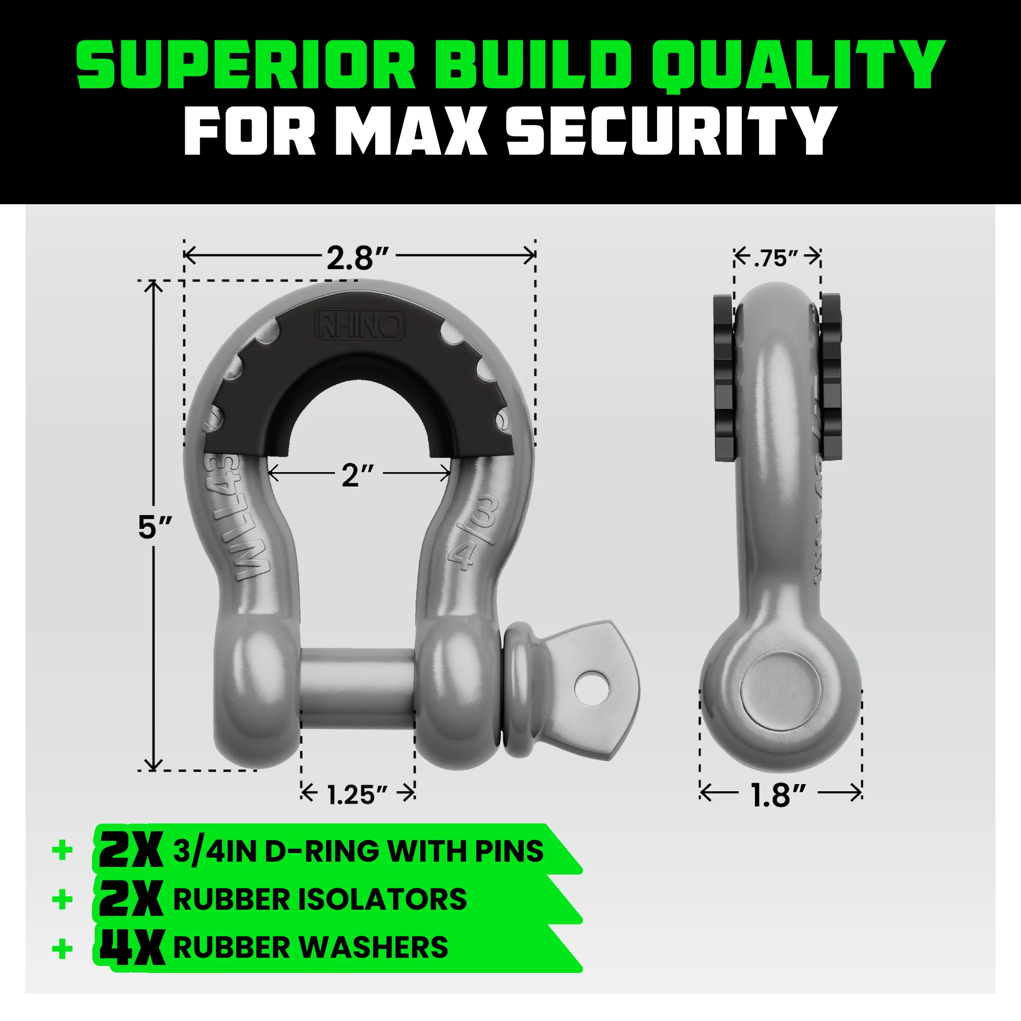 3/4" D-Ring Shackle Set (2-Pack) - Image 40