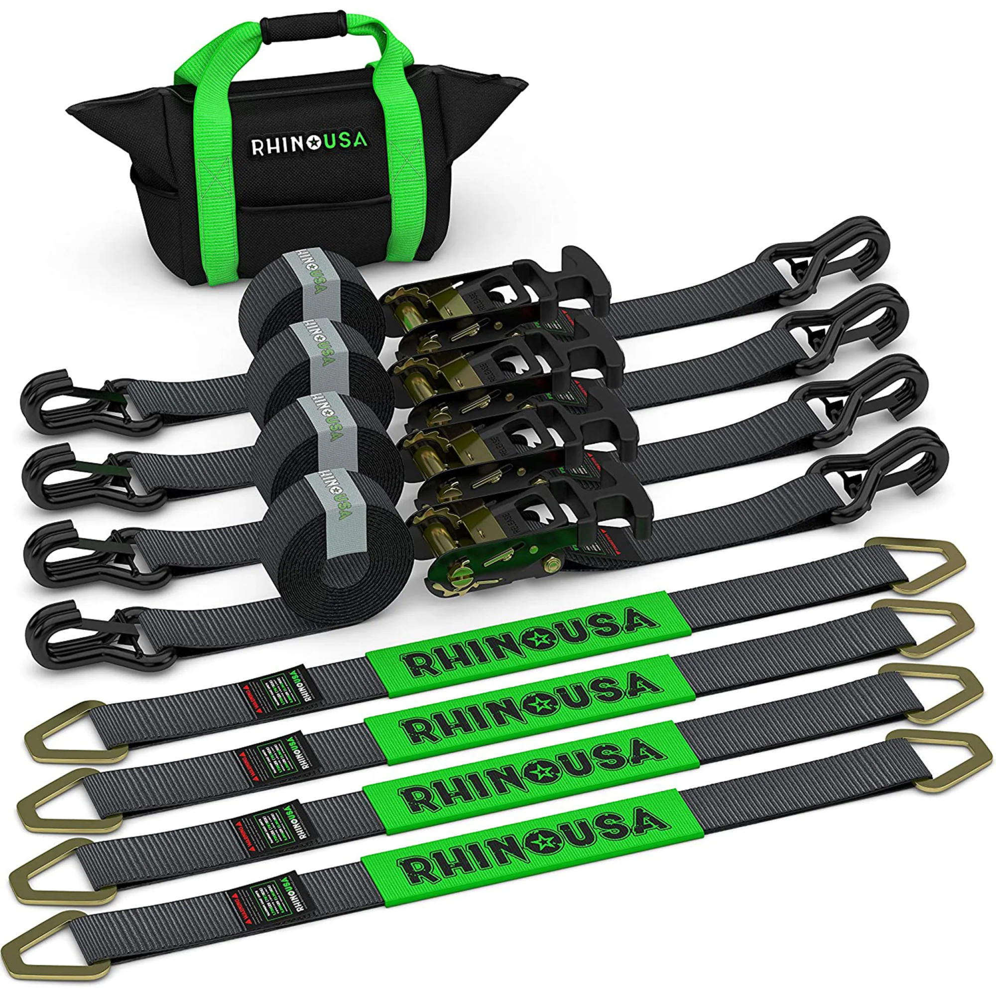 2" x 8' Vehicle Tie-Down Kit (J-Hooks) - Image 11
